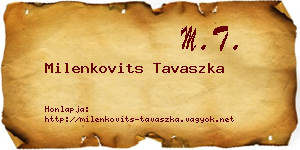 Milenkovits Tavaszka névjegykártya